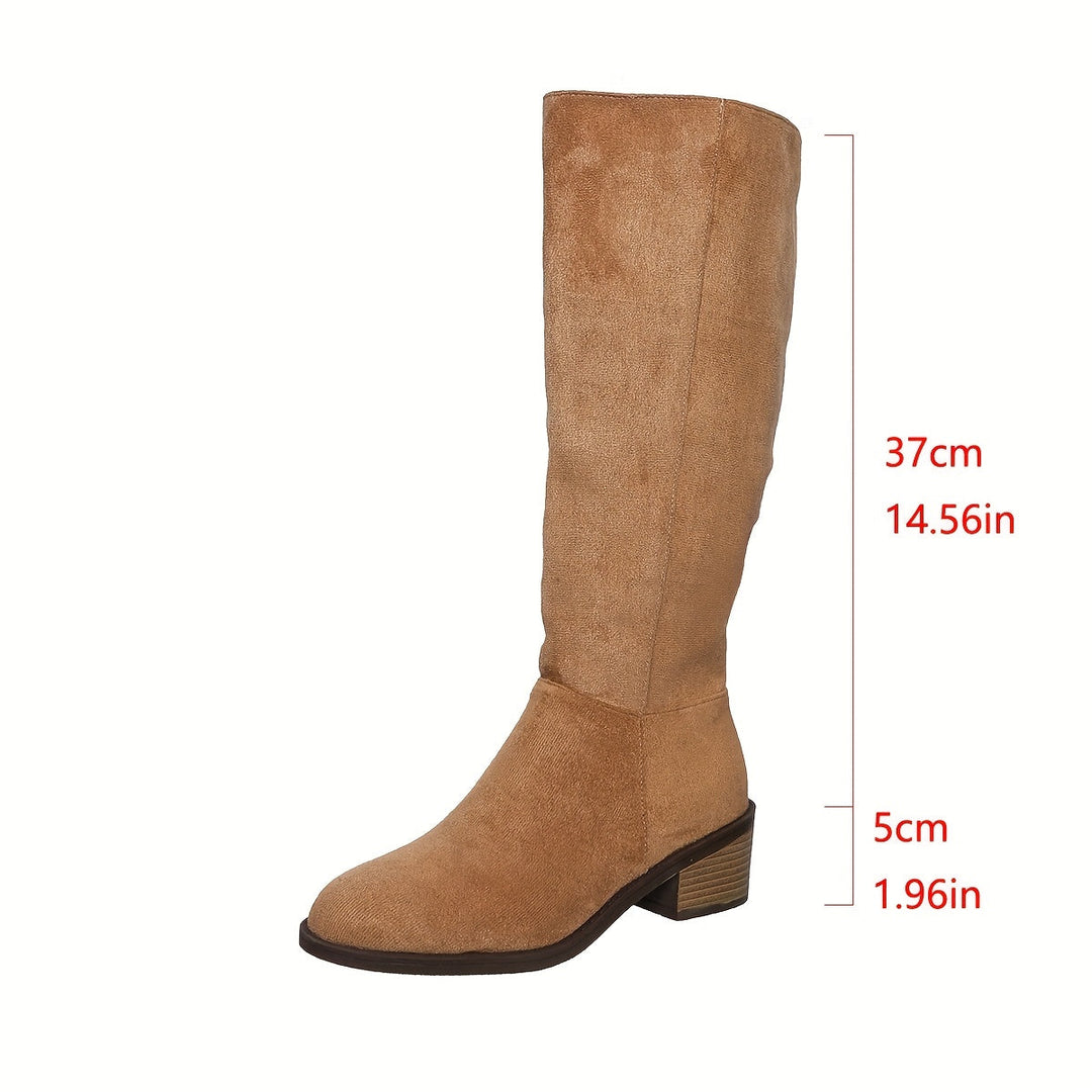 Virelle | Minimalist Mid-Heel Knee-High Boots