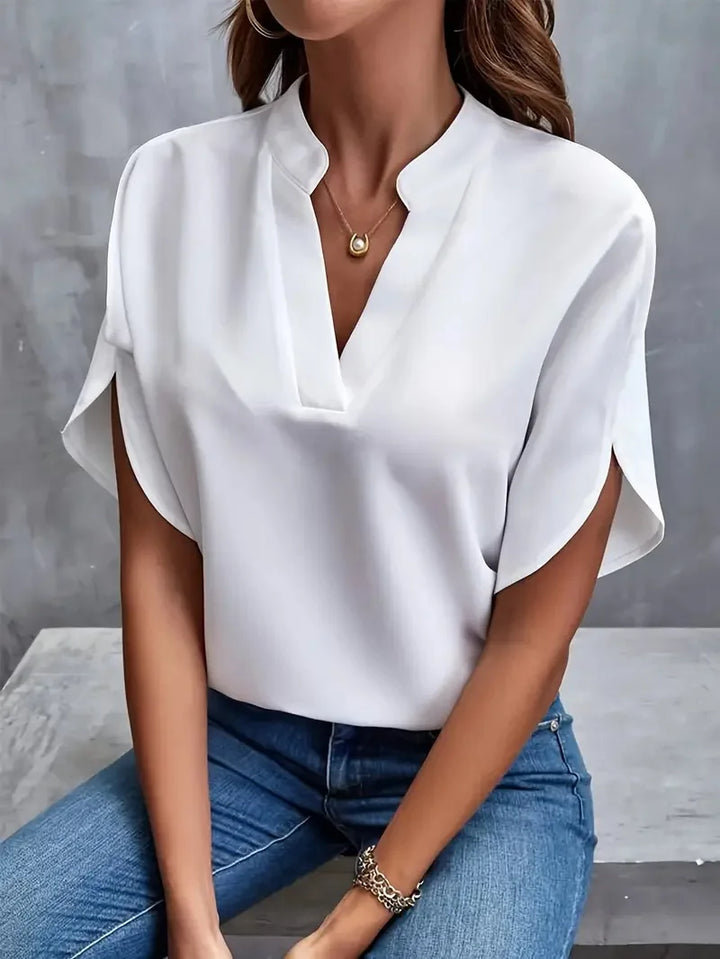 Delia | Soft Elegant V-Neck Blouse