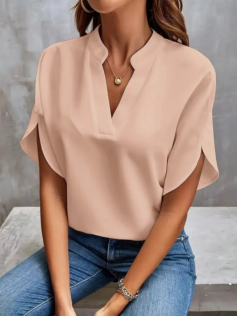 Delia | Soft Elegant V-Neck Blouse