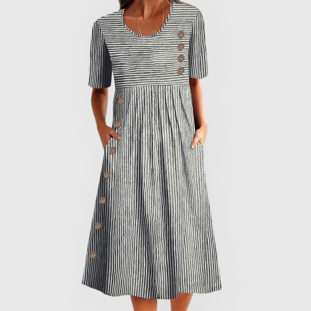 Clara | Striped Midi Dress