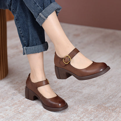 Clara | Agnes Leather Mary Janes