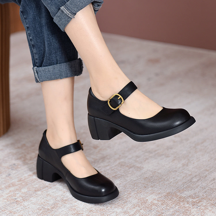 Clara | Agnes Leather Mary Janes