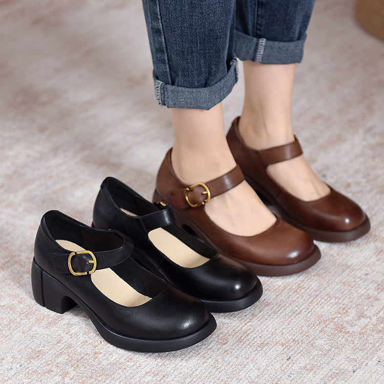 Clara | Agnes Leather Mary Janes