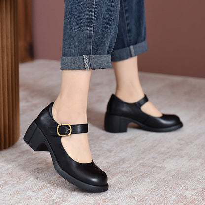 Clara | Agnes Leather Mary Janes