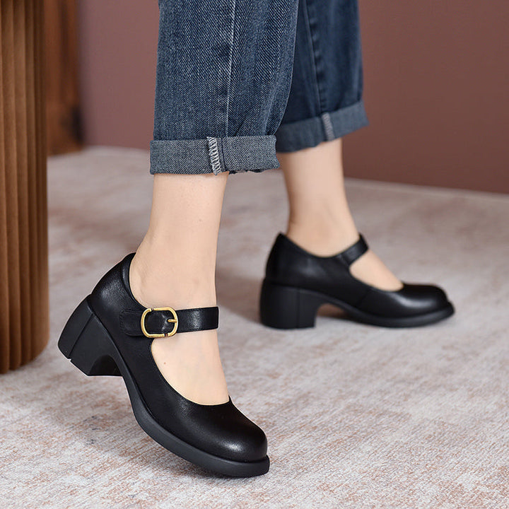 Clara | Agnes Leather Mary Janes